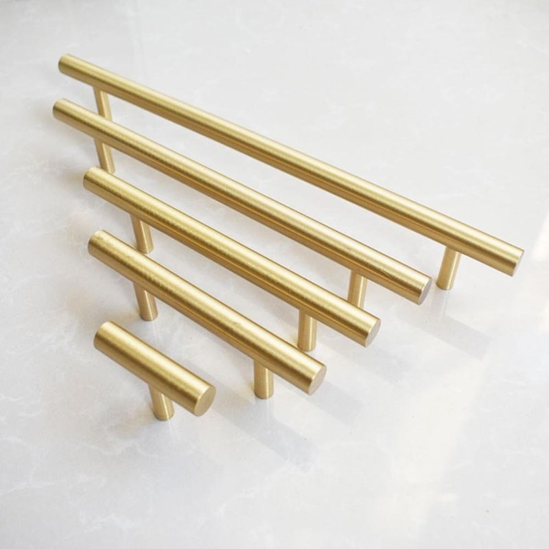 Drawer Pull Gold - Modern Gold Kitchen Door T Bar
