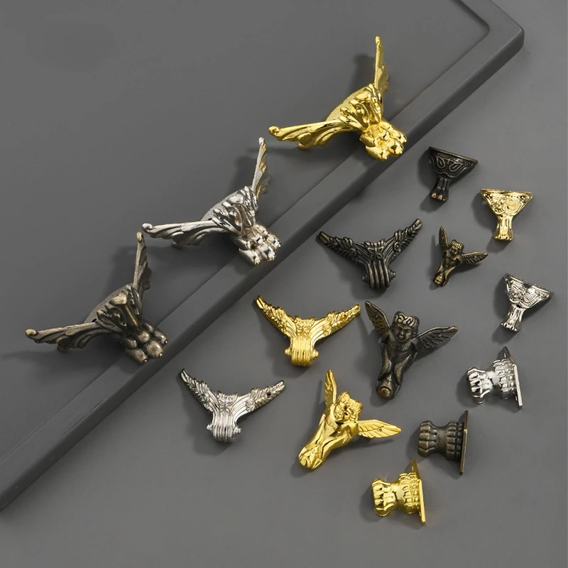 Zinc Furniture Hardware - 8pcs Antique Corner Brackets Zinc Alloy