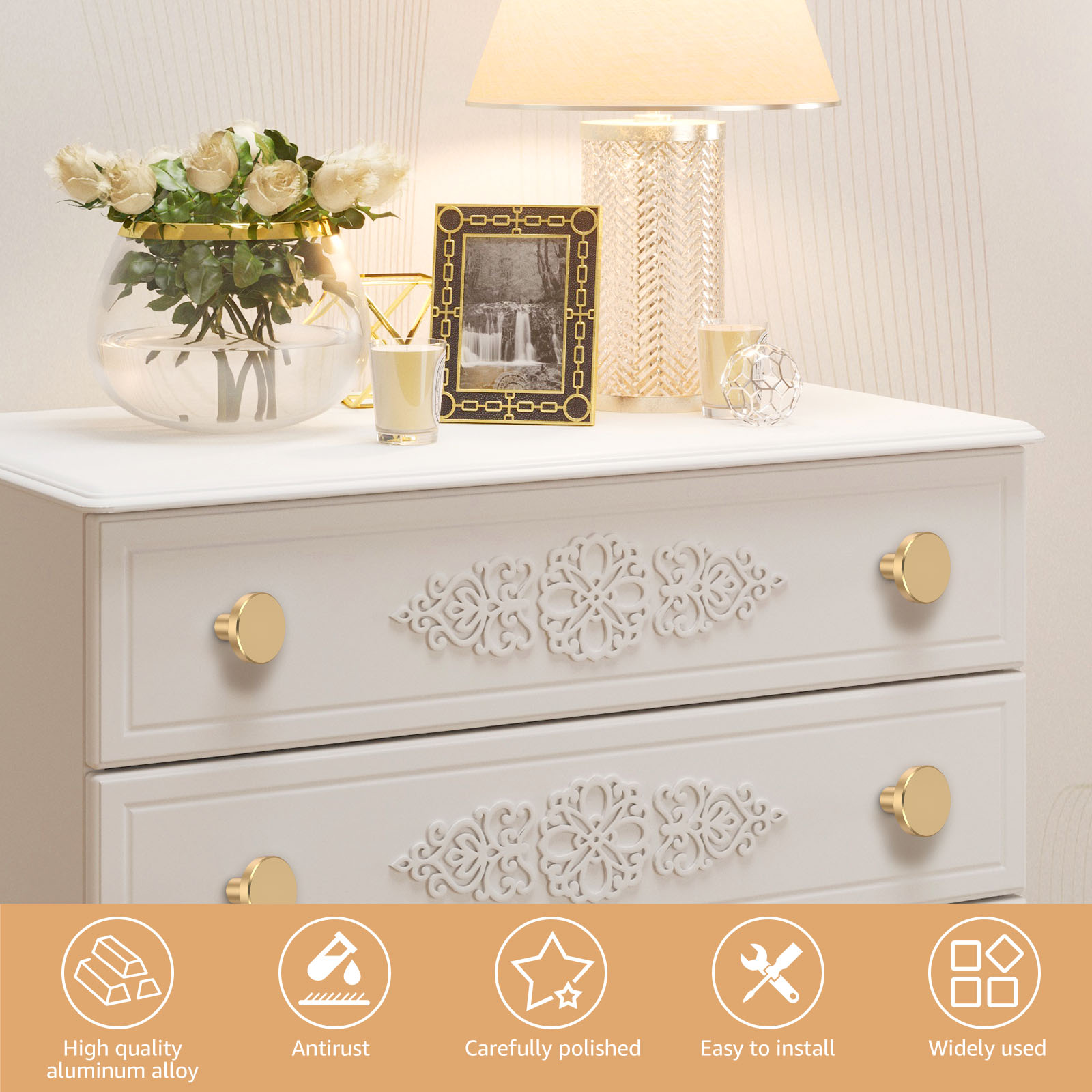 12Pcs Drawer Knob Set Gold Cab - Drawer Pull Gold avaliação e preço