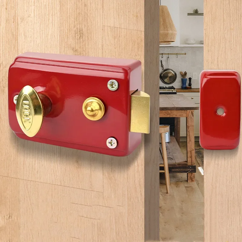 Exterior Door Retro Red Locks  - Furniture Hardware avaliação e preço