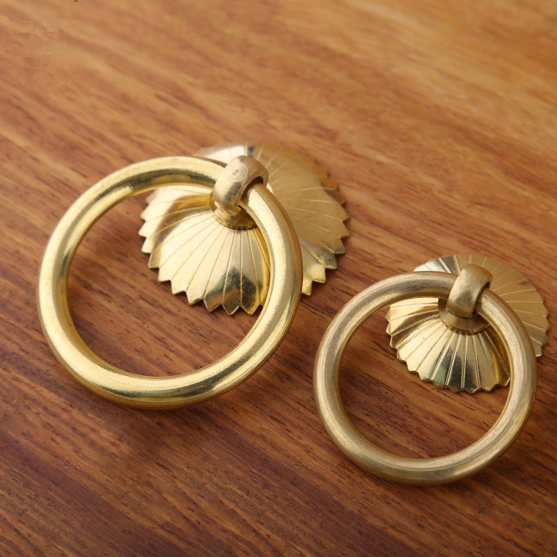 Vintage Brass Cabinet Ring Kno - Drawer Pull Gold avaliação e preço