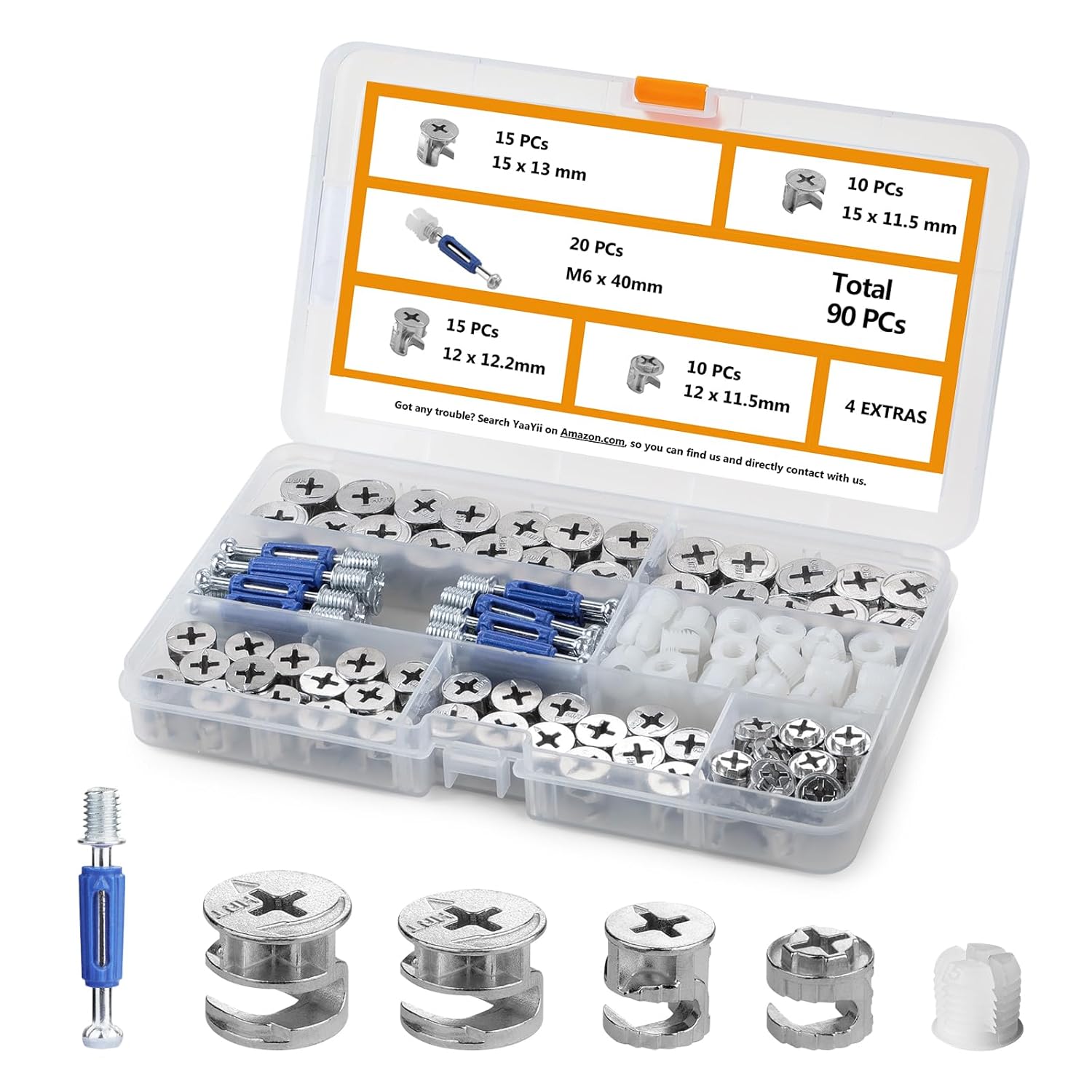 90 Pcs Furniture Cam Locks wit - Cam Lock Nut avaliação e preço