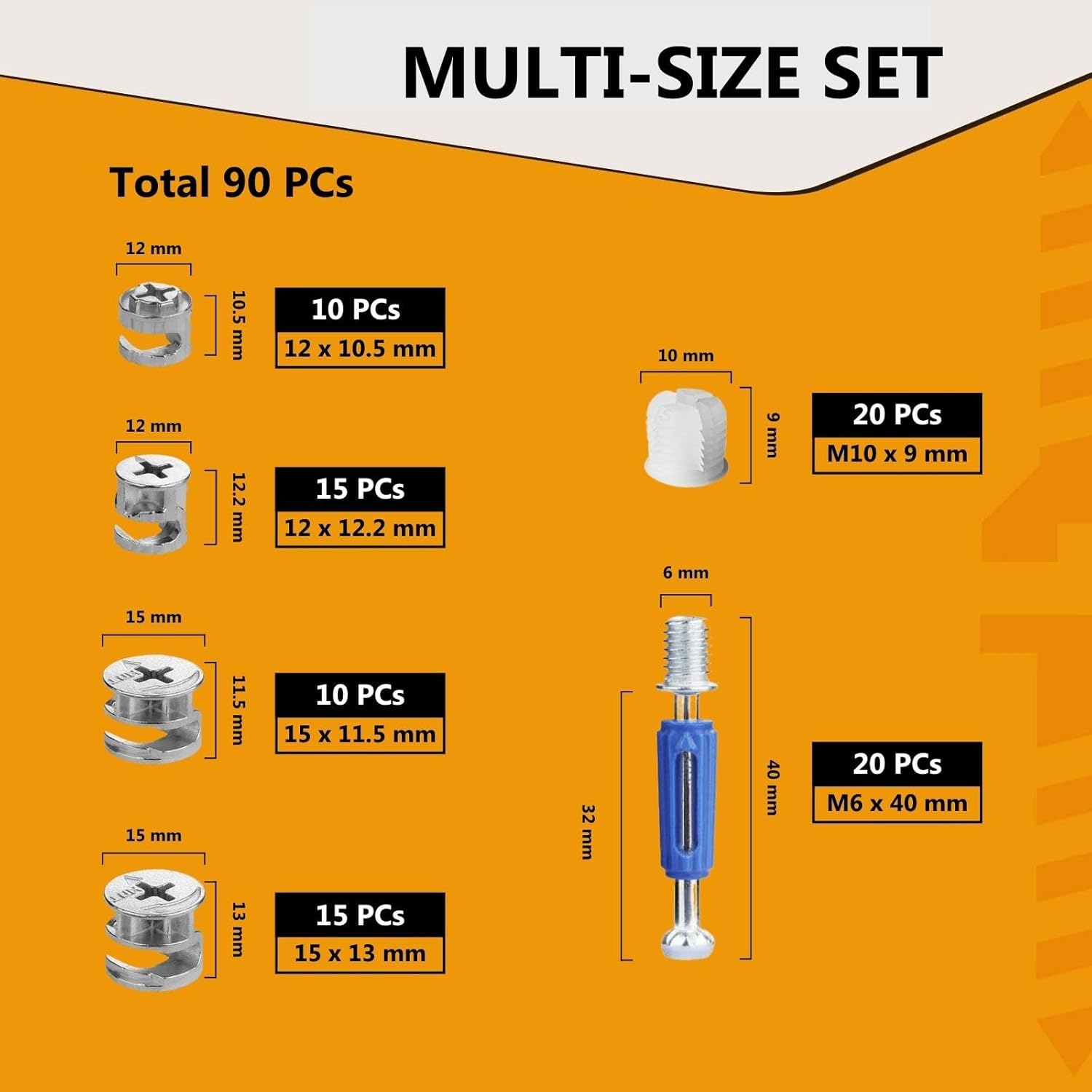 90 Pcs Furniture Cam Locks wit - Cam Lock Nut avaliação e preço