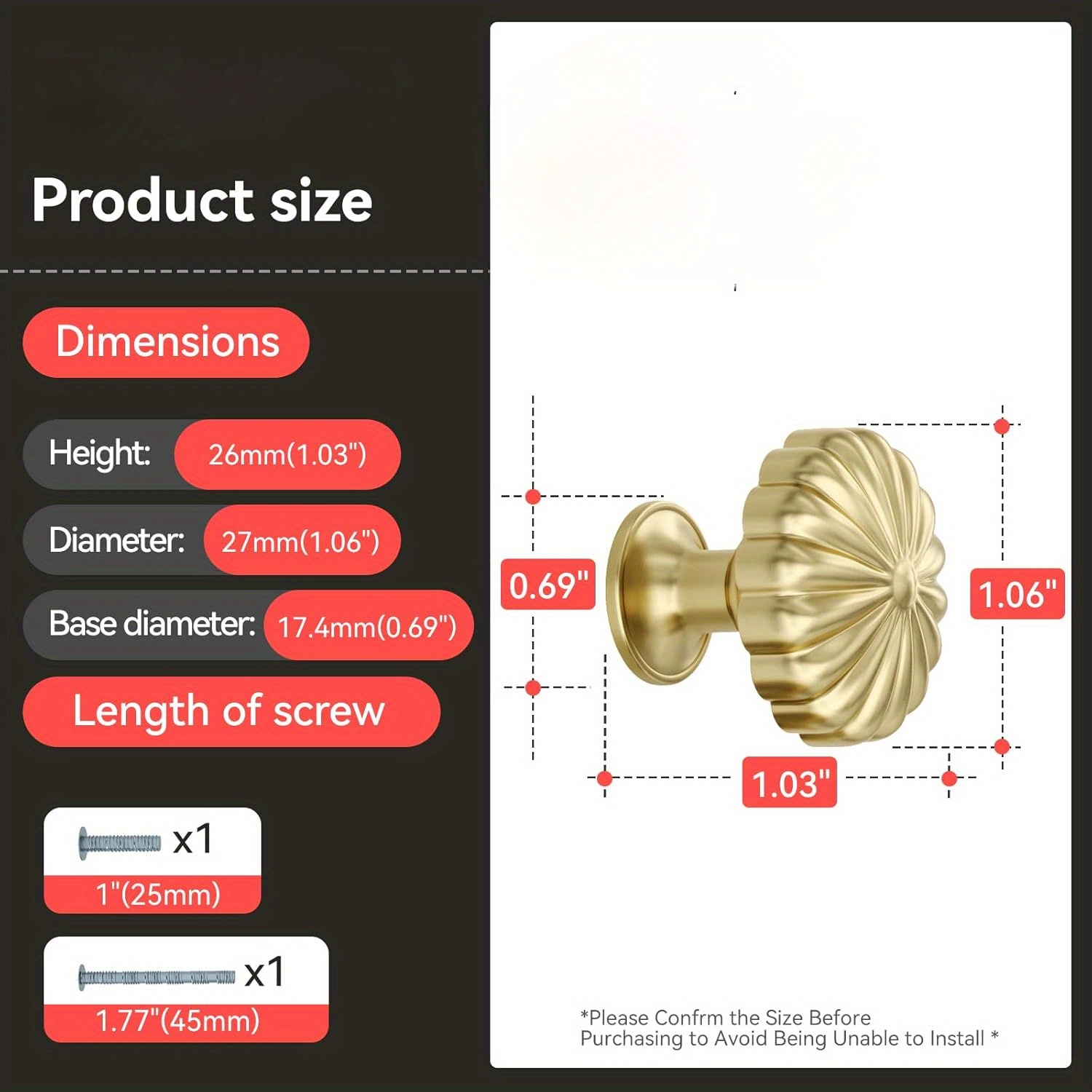 5 Pack Gold Cabinet Knobs Bras - Drawer Pull Gold avaliação e preço