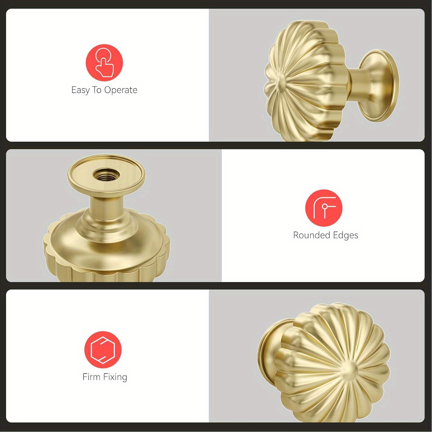 5 Pack Gold Cabinet Knobs Bras - Drawer Pull Gold avaliação e preço
