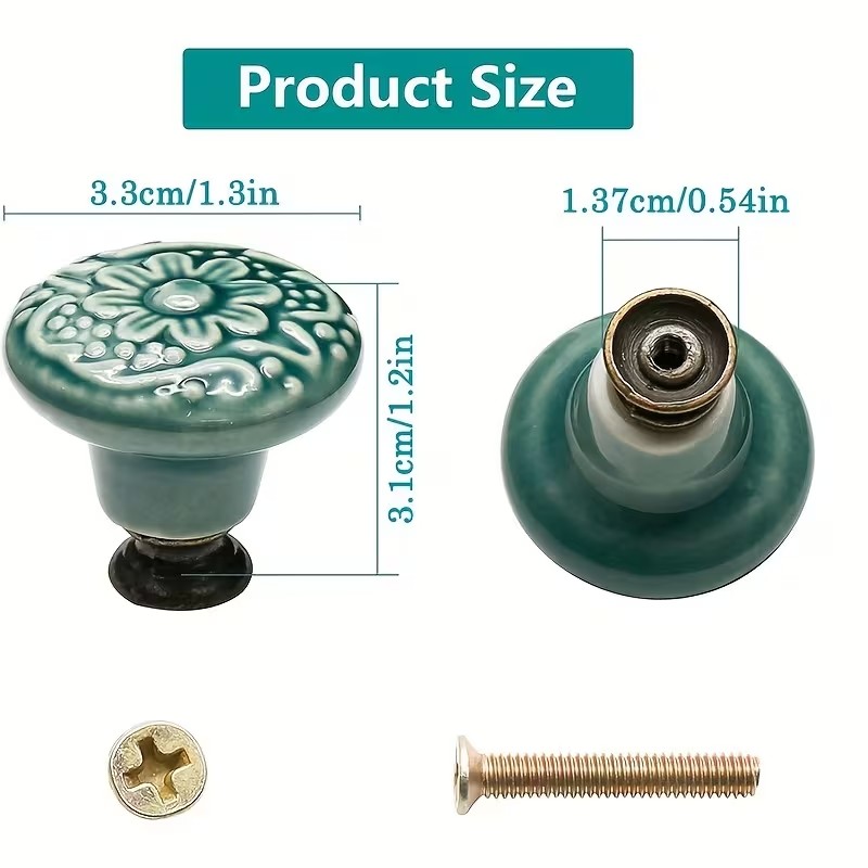 12pcs Ceramic Cabinet Knobs, F - Furniture Hardware Products avaliação e preço