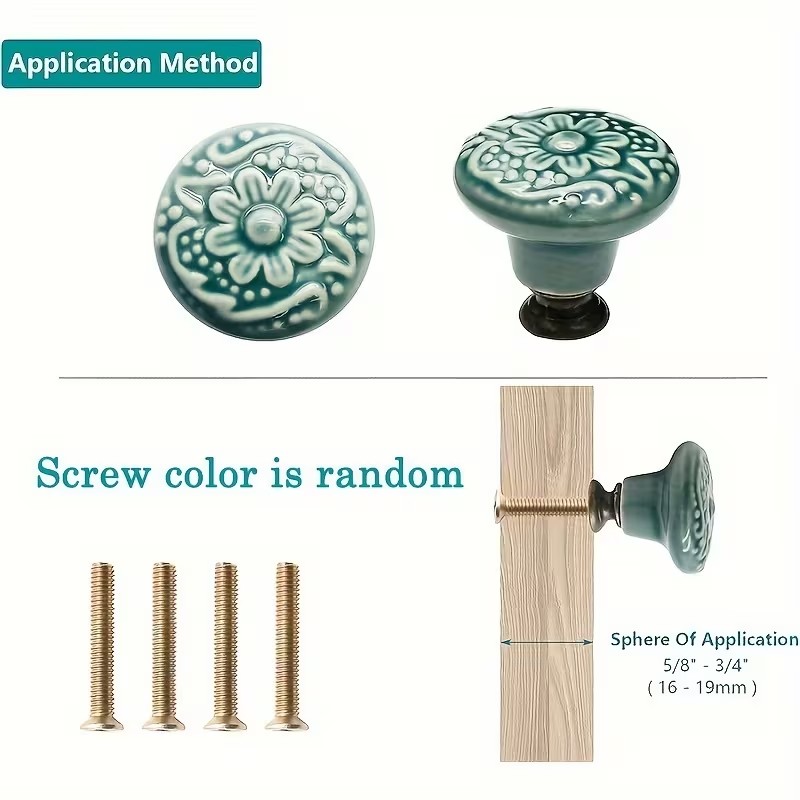 12pcs Ceramic Cabinet Knobs, F - Furniture Hardware Products avaliação e preço