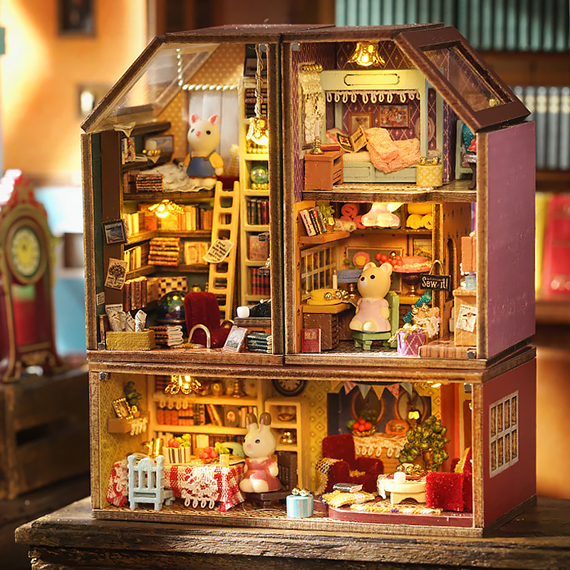 Wooden Dollhouse With Furnitur - Qh Furniture avaliação e preço