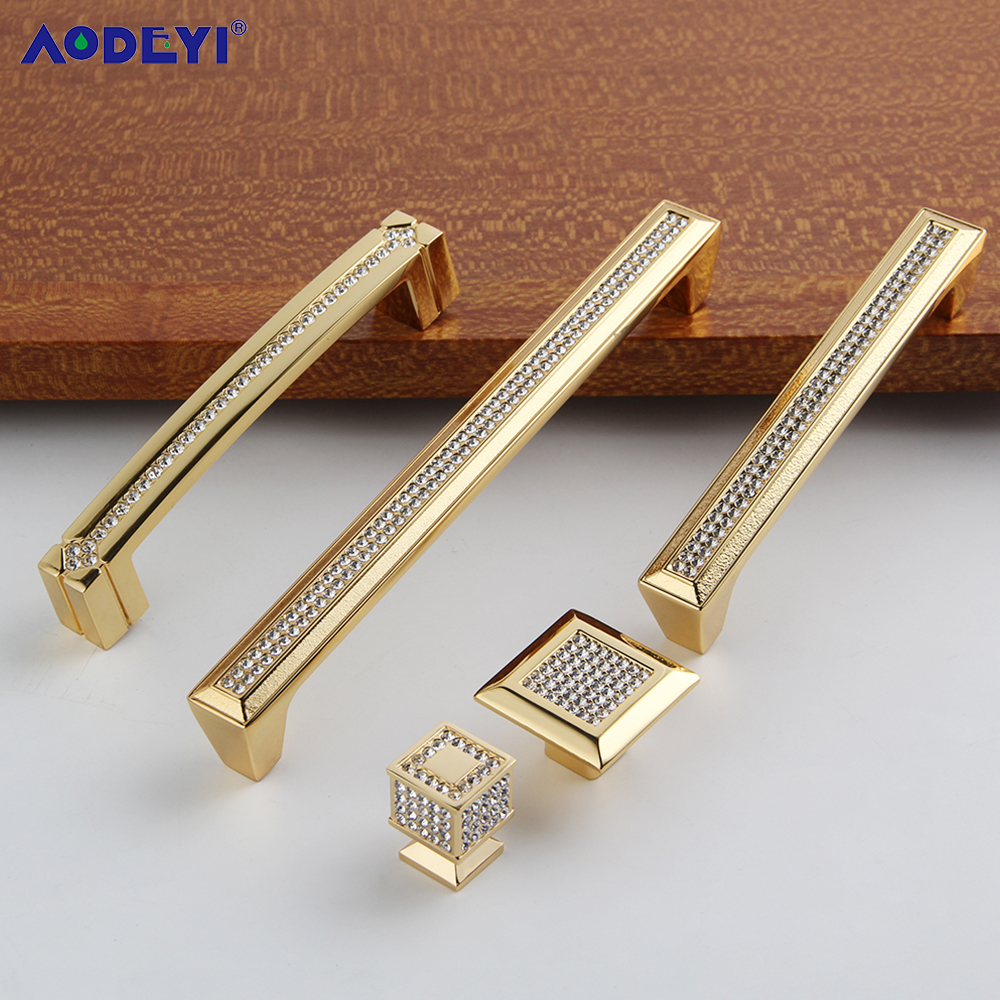 24K Real Gold Sliver Crystal D - Drawer Pull Gold avaliação e preço