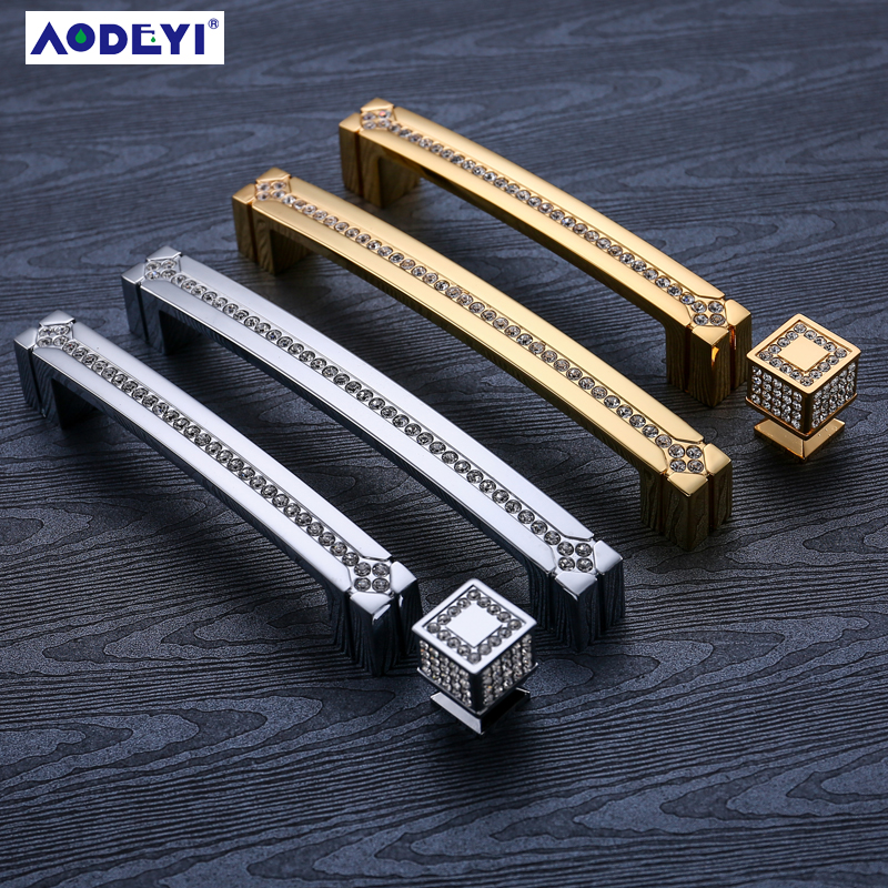 24K Real Gold Sliver Crystal D - Drawer Pull Gold avaliação e preço