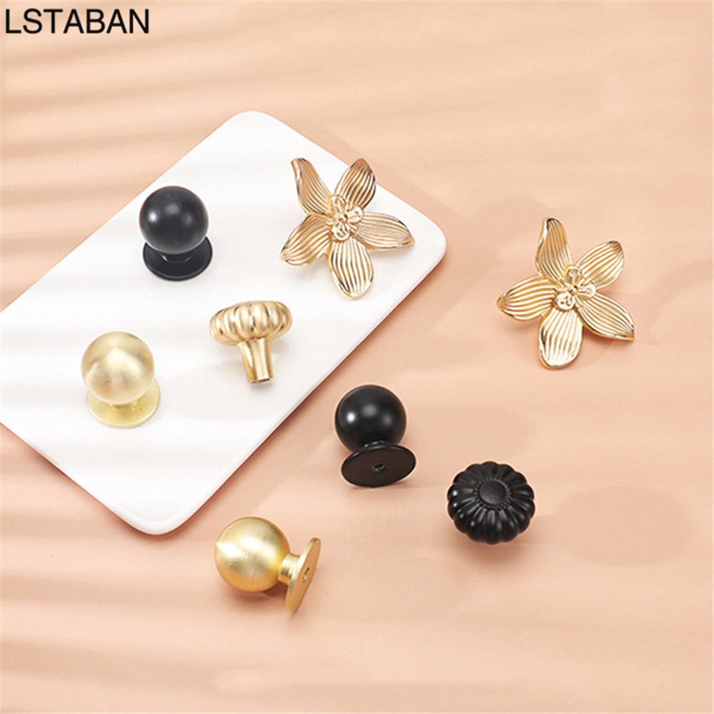 Flower Shape Solid Gold Kitche - Drawer Pull Gold avaliação e preço