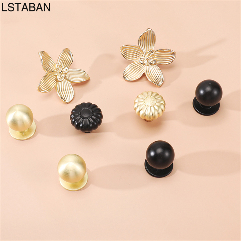 Flower Shape Solid Gold Kitche - Drawer Pull Gold avaliação e preço