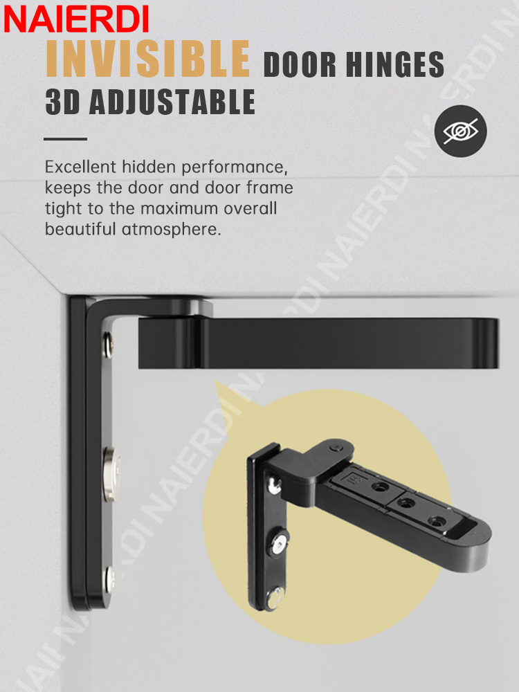 NAIERDI 2 Pieces Hidden Hinges - Zinc Furniture Hardware avaliação e preço