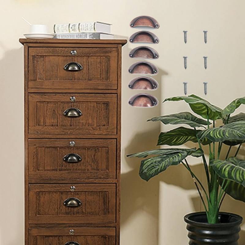 6 metal handles, arched-design - Furniture Hardware Items avaliação e preço