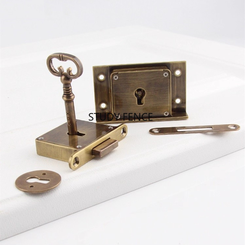 1PC Antique Metal Drawer Lock  - Furniture Hardware avaliação e preço