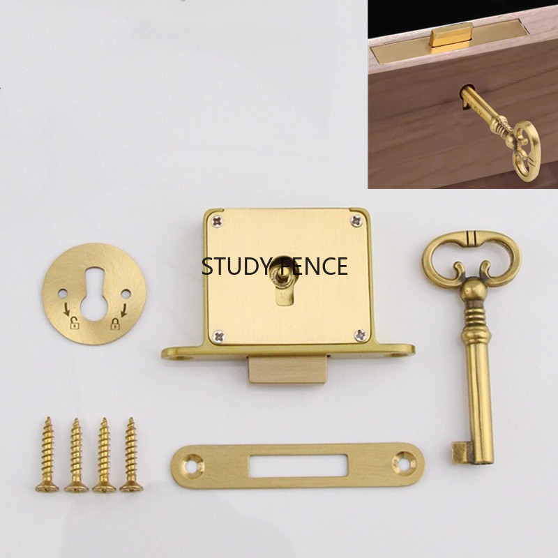 1PC Antique Metal Drawer Lock  - Furniture Hardware avaliação e preço