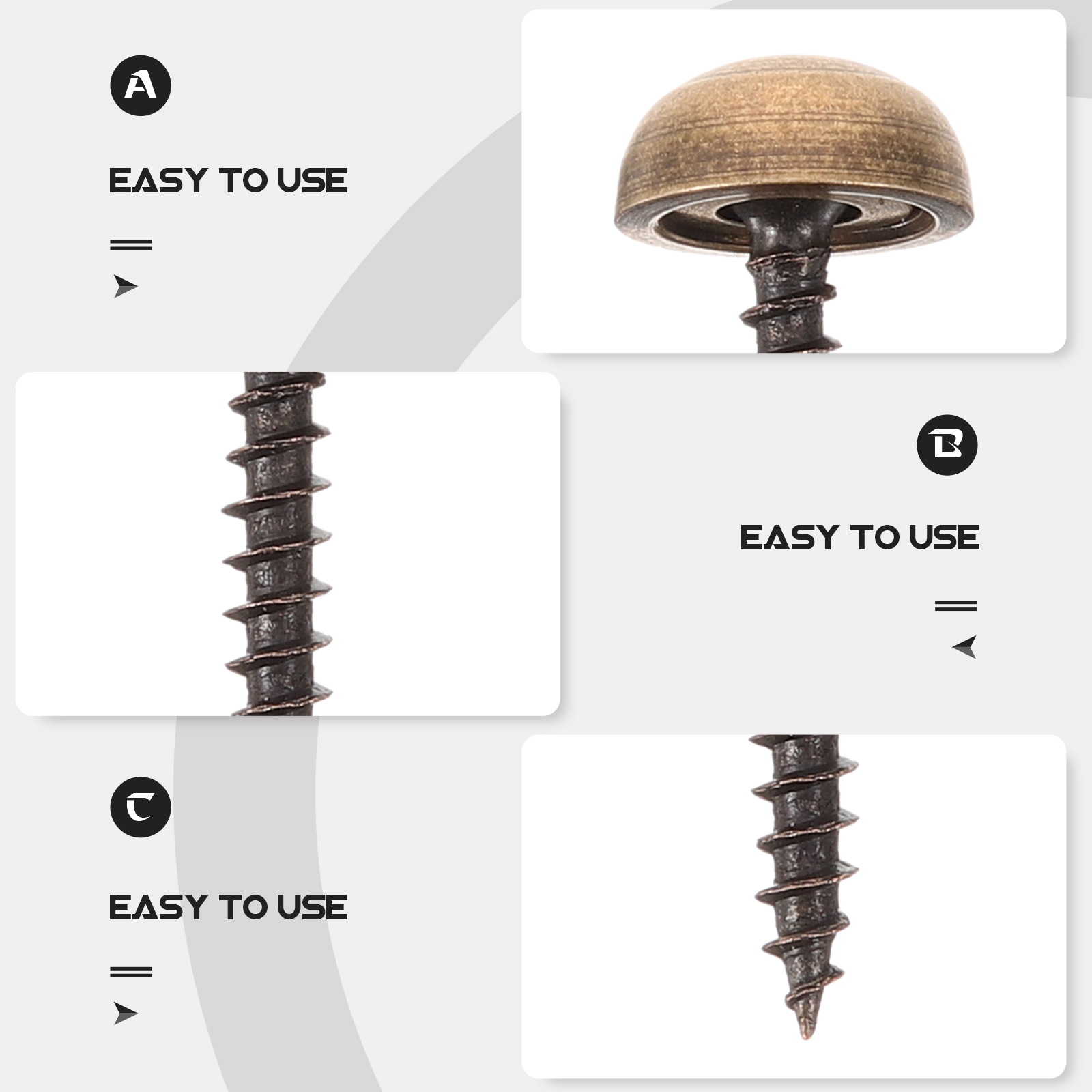 8pcs 13mm Brass Brass Screws C - Furniture Upholstery Hardware avaliação e preço