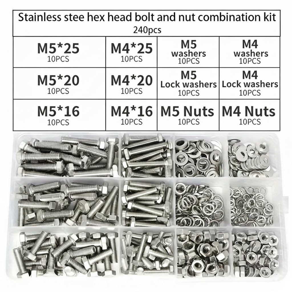 240Pcs Stainless Steel Hex Bol - Furniture Hardware Brackets avaliação e preço