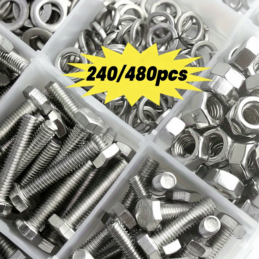 240Pcs Stainless Steel Hex Bol - Furniture Hardware Brackets avaliação e preço