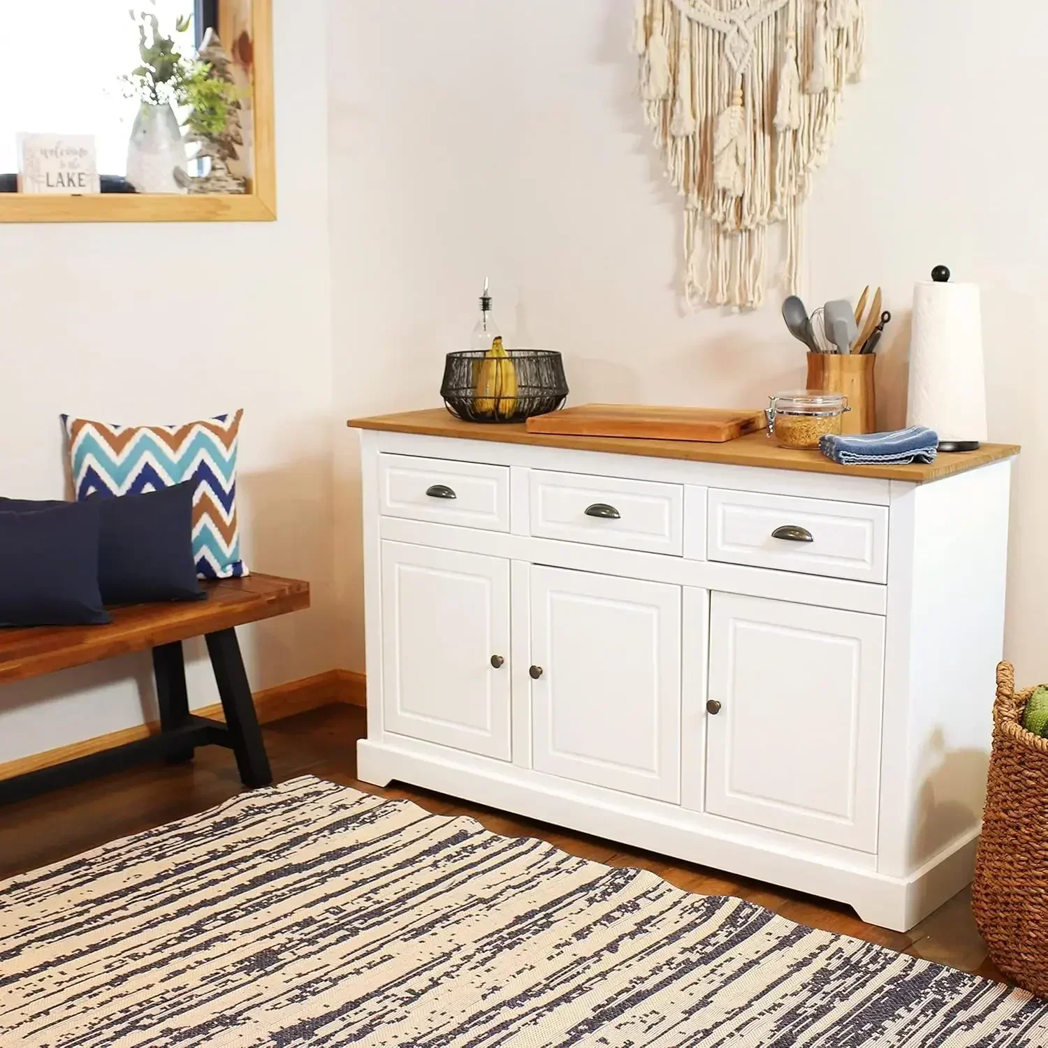 XMSJ-Sale Solid Pine Sideboard - Zinc Furniture Hardware avaliação e preço